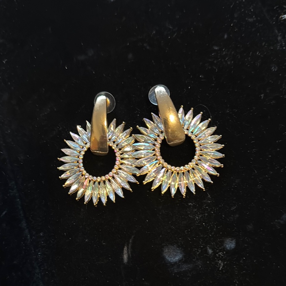 Elegant Gold and Silver Sunburst Earrings